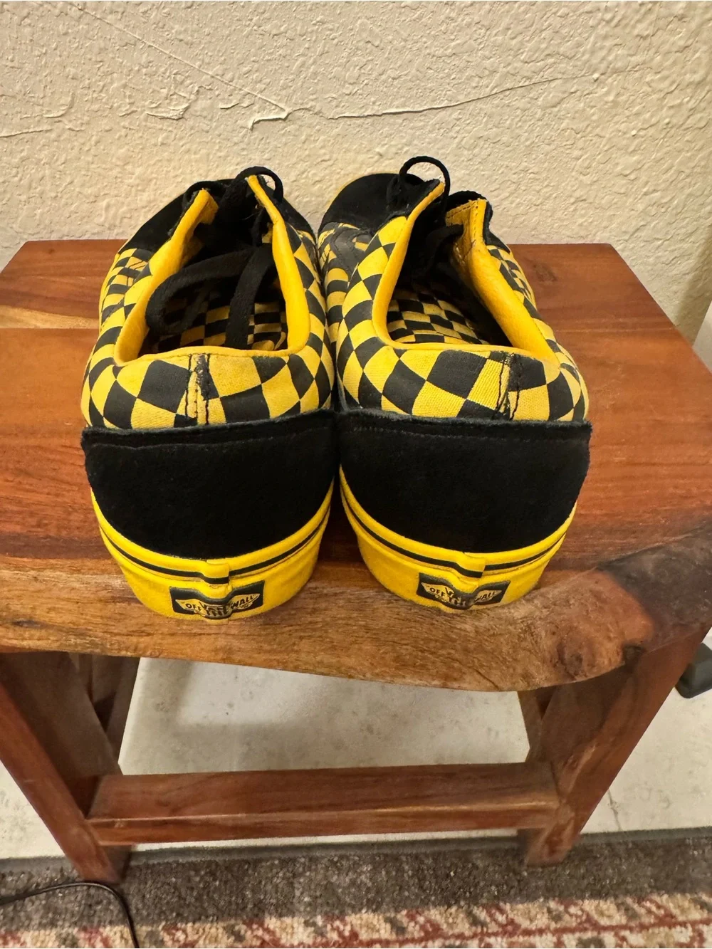 Vans Men's Black & Yellow Checkerboard Skate Sneakers